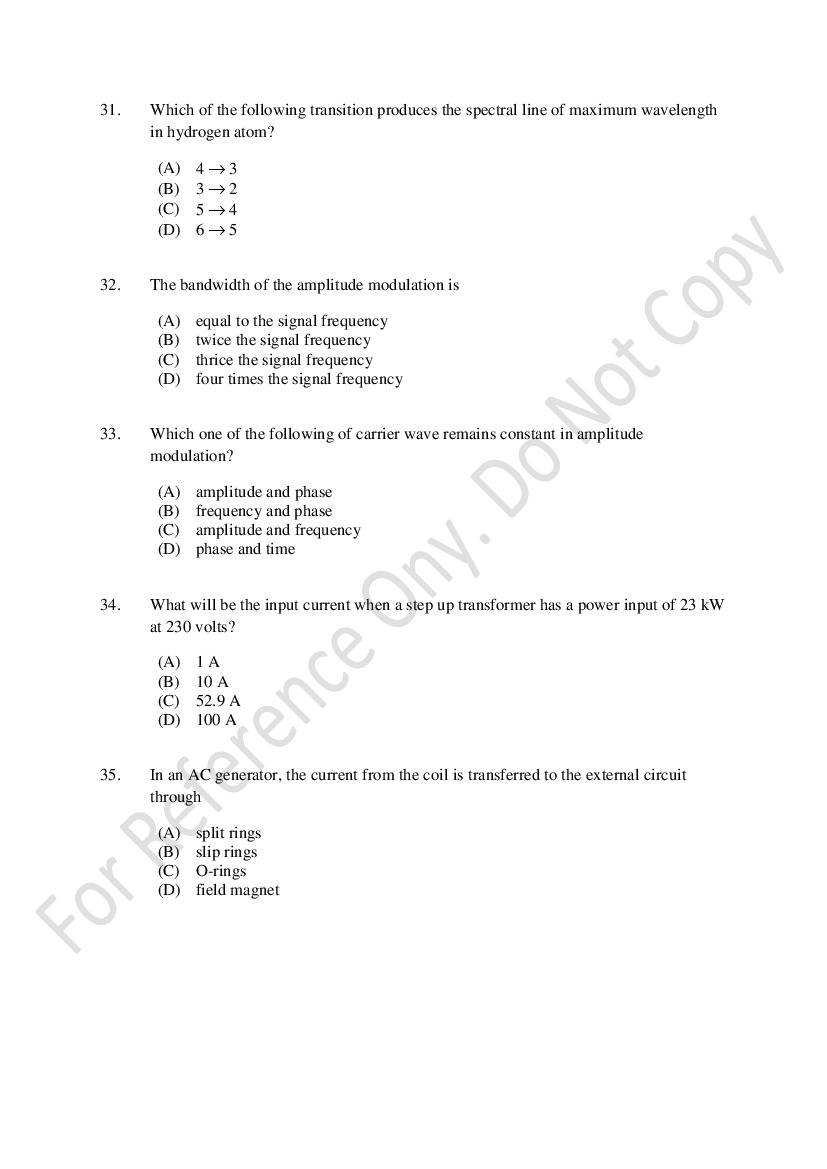 CUSAT CAT 2021 Question Papers PDF (B.Tech Shifts 1 to 3, 35 Papers)