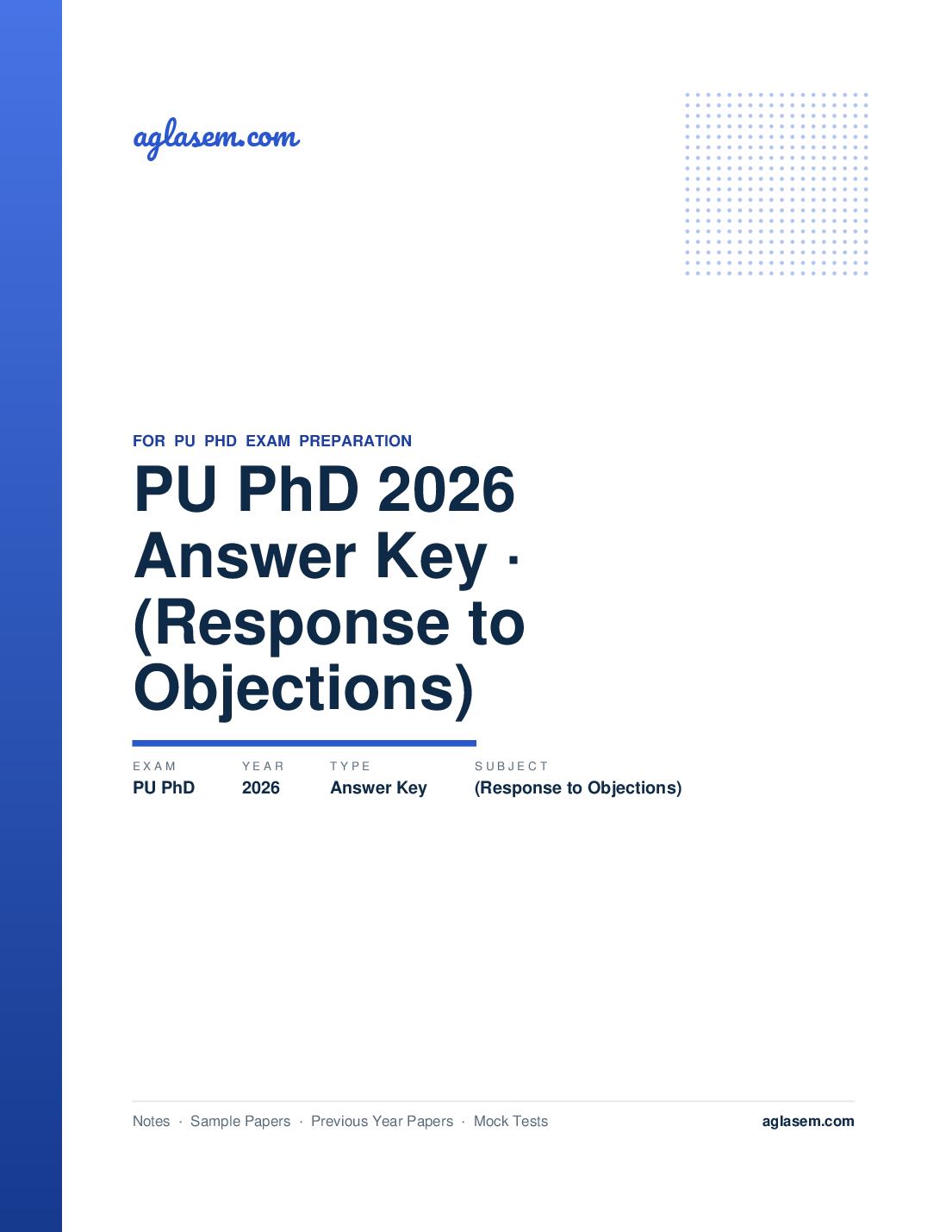 PU PhD 2026 Answer Key (Response to Objections) - Page 1 of 2