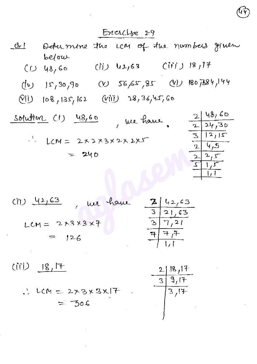 RD Sharma Solutions Class 6 Chapter 2 Playing with Numbers Exercise 2.9 - Page 1