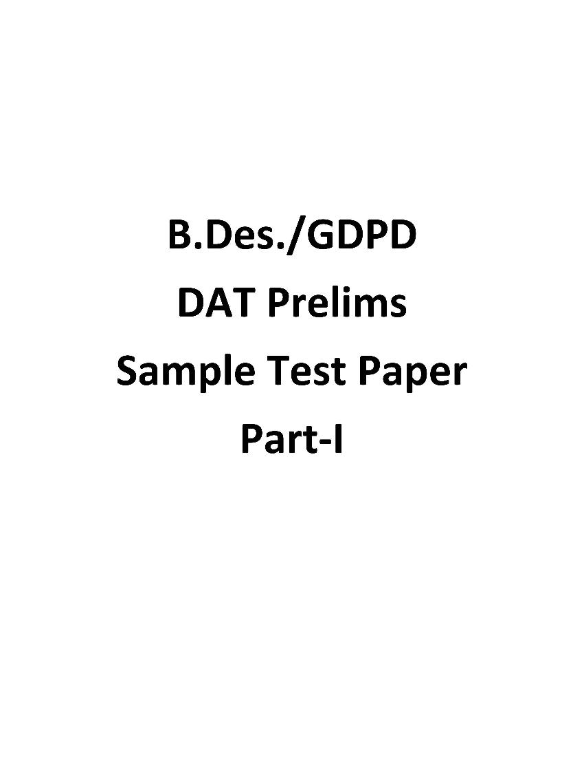 NID Sample Paper 2022 for B.Des - Page 1
