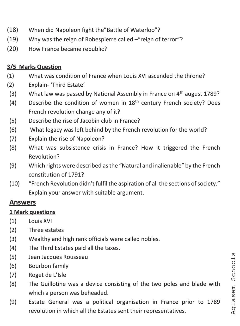 critical thinking questions about the french revolution