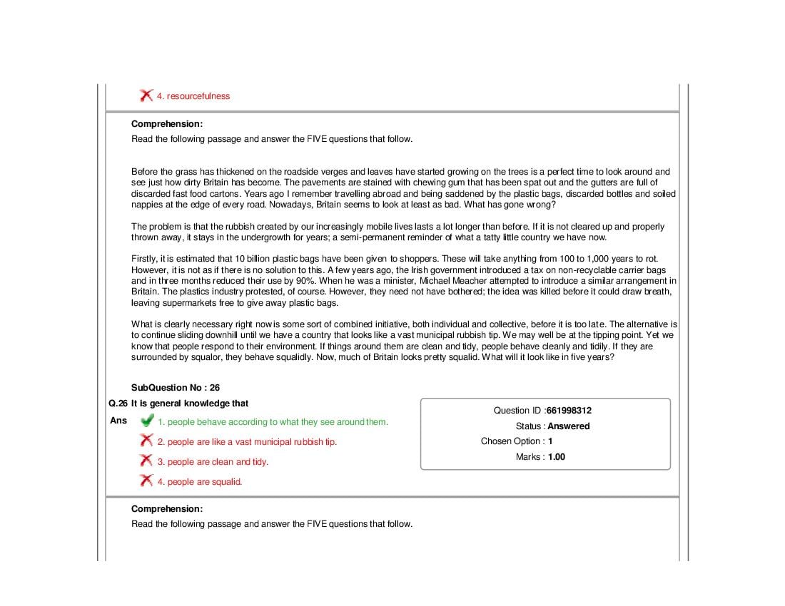 TISSNET 2018 Question Paper PDF (January 2018 Test)
