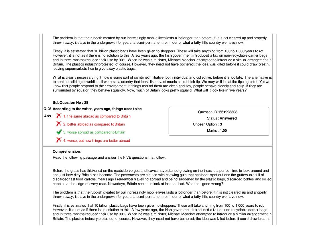 TISSNET 2018 Question Paper PDF (January 2018 Test)