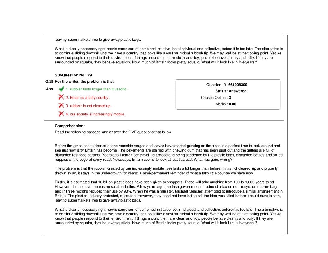 TISSNET 2018 Question Paper PDF (January 2018 Test)