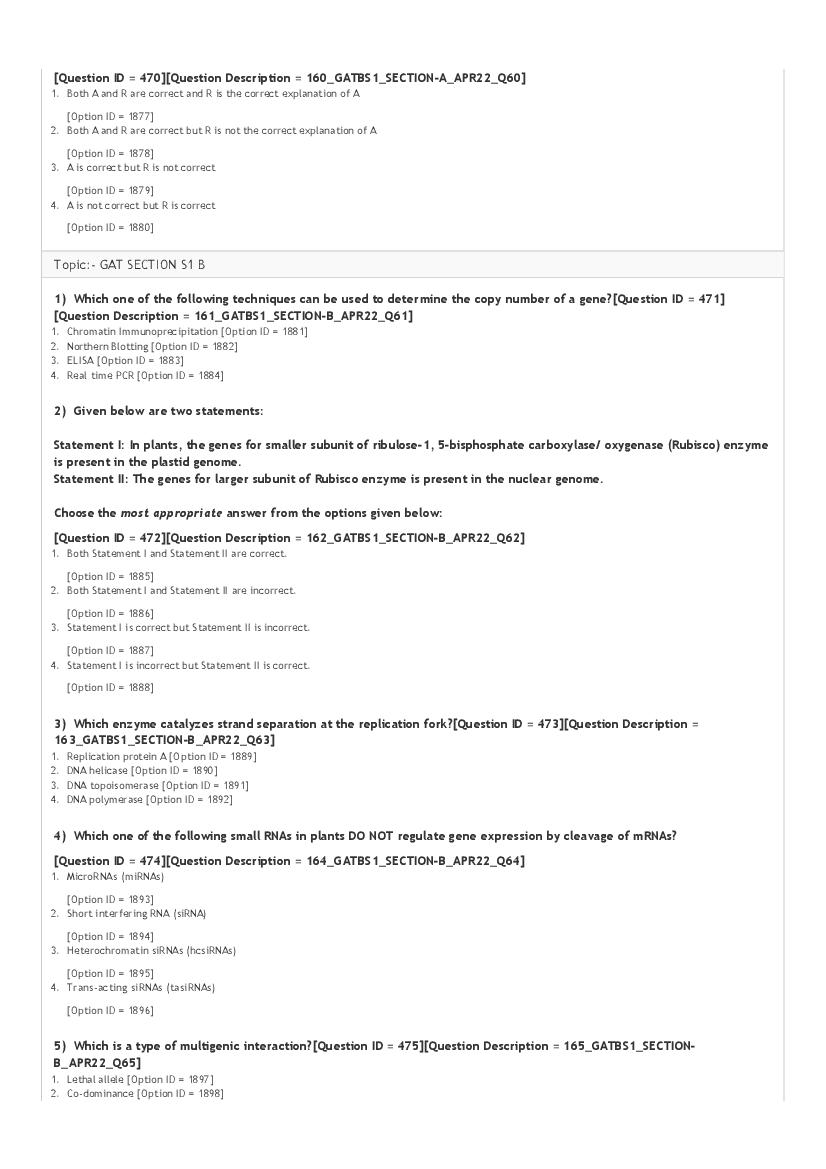 GAT-B / BET 2022 Question Paper PDF (GAT-B and BET, 23 April)