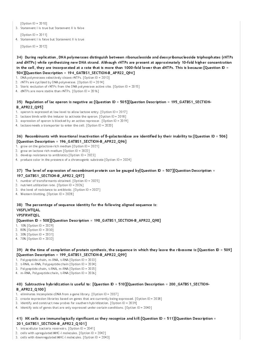 GAT-B / BET 2022 Question Paper PDF (GAT-B and BET, 23 April)