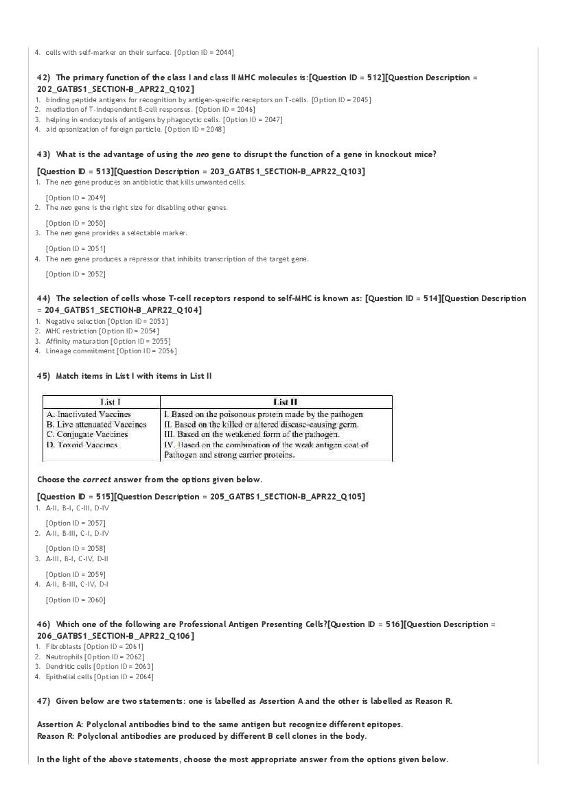 GAT-B / BET 2022 Question Paper PDF (GAT-B and BET, 23 April)