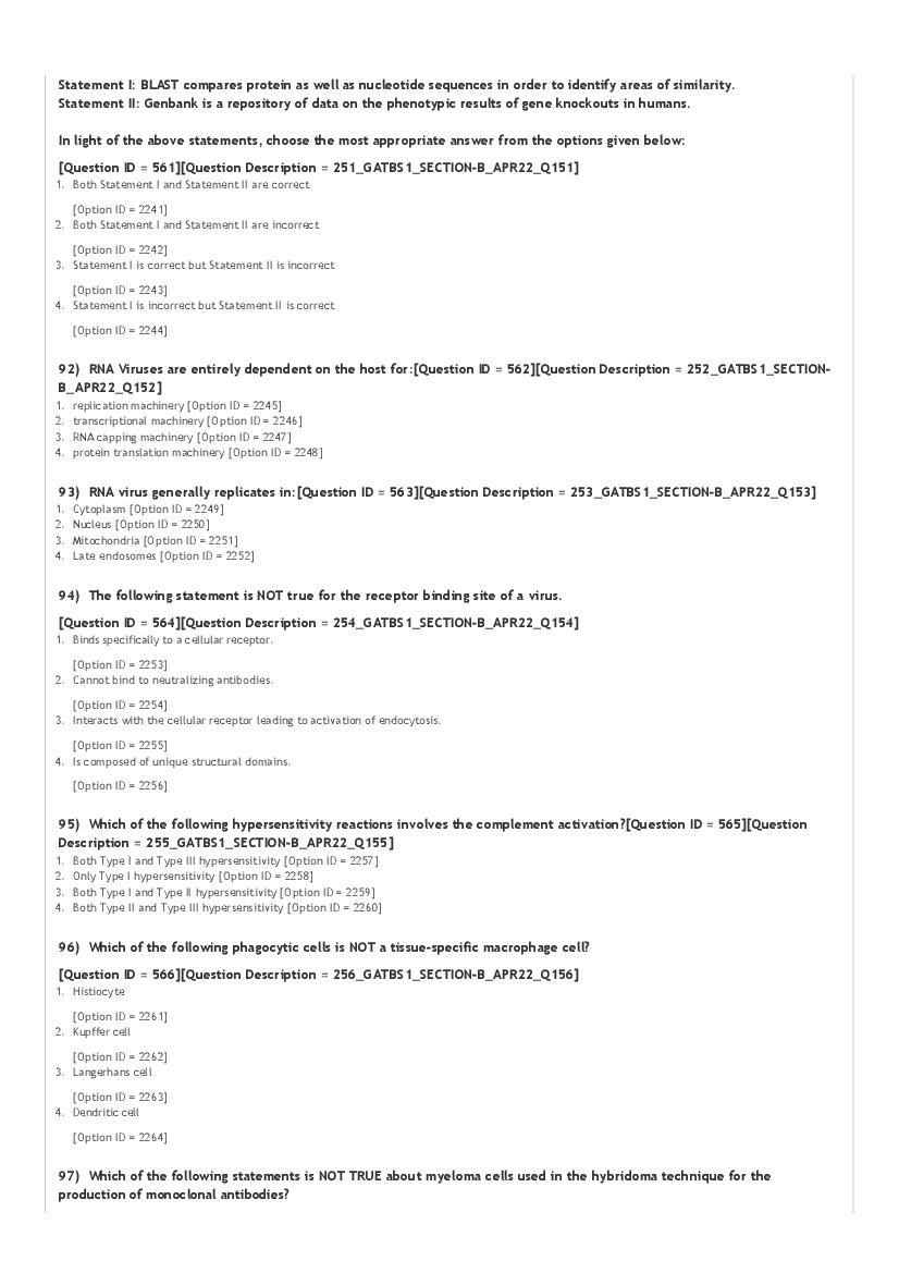 GAT-B / BET 2022 Question Paper PDF (GAT-B and BET, 23 April)