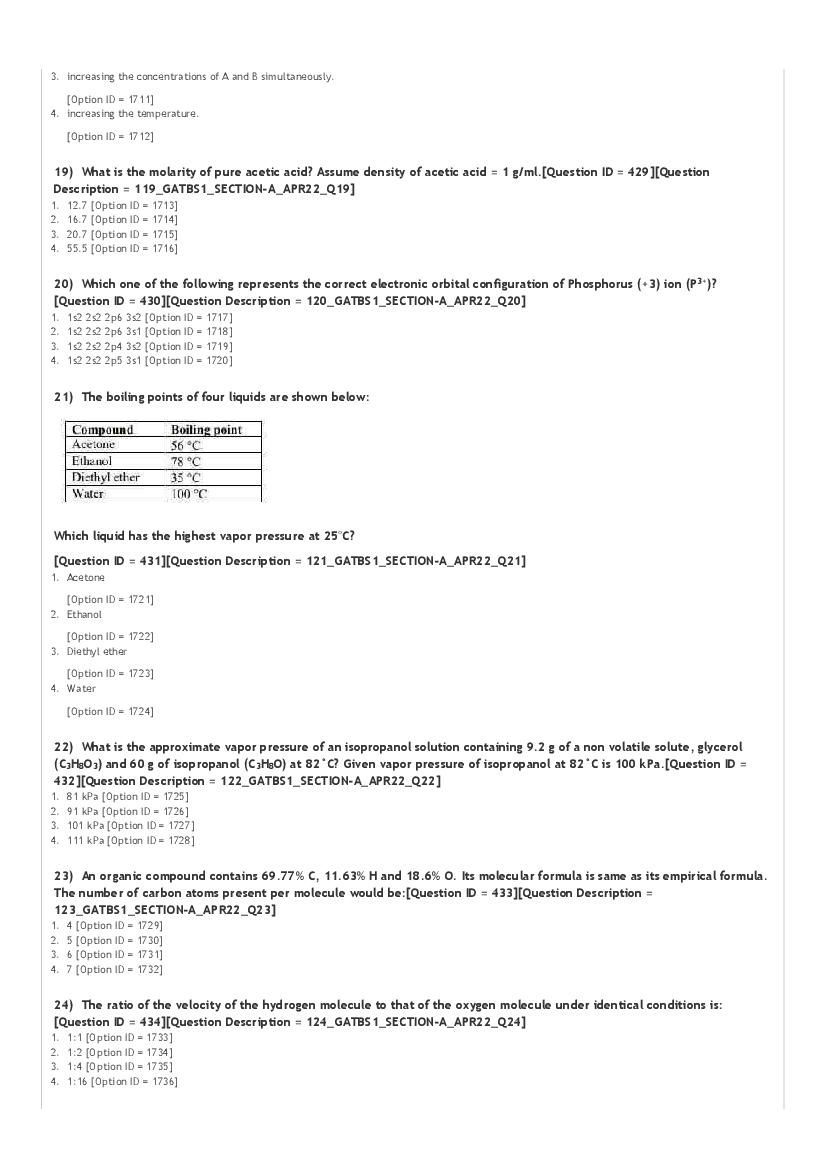 GAT-B / BET 2022 Question Paper PDF (GAT-B and BET, 23 April)