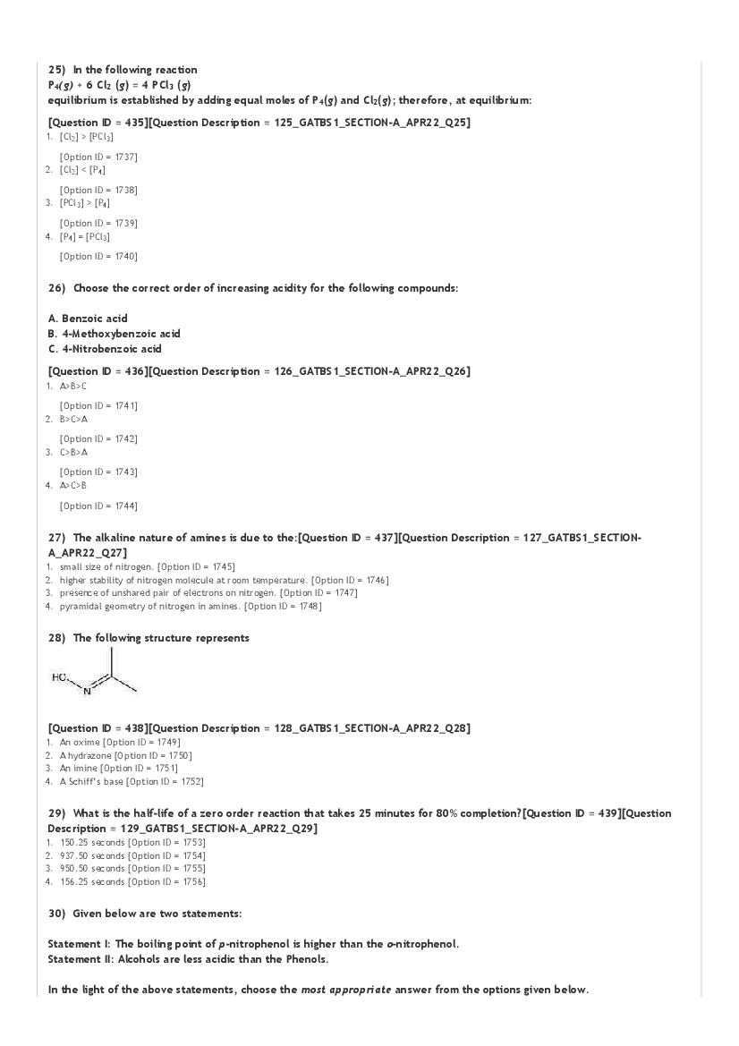 GAT-B / BET 2022 Question Paper PDF (GAT-B and BET, 23 April)