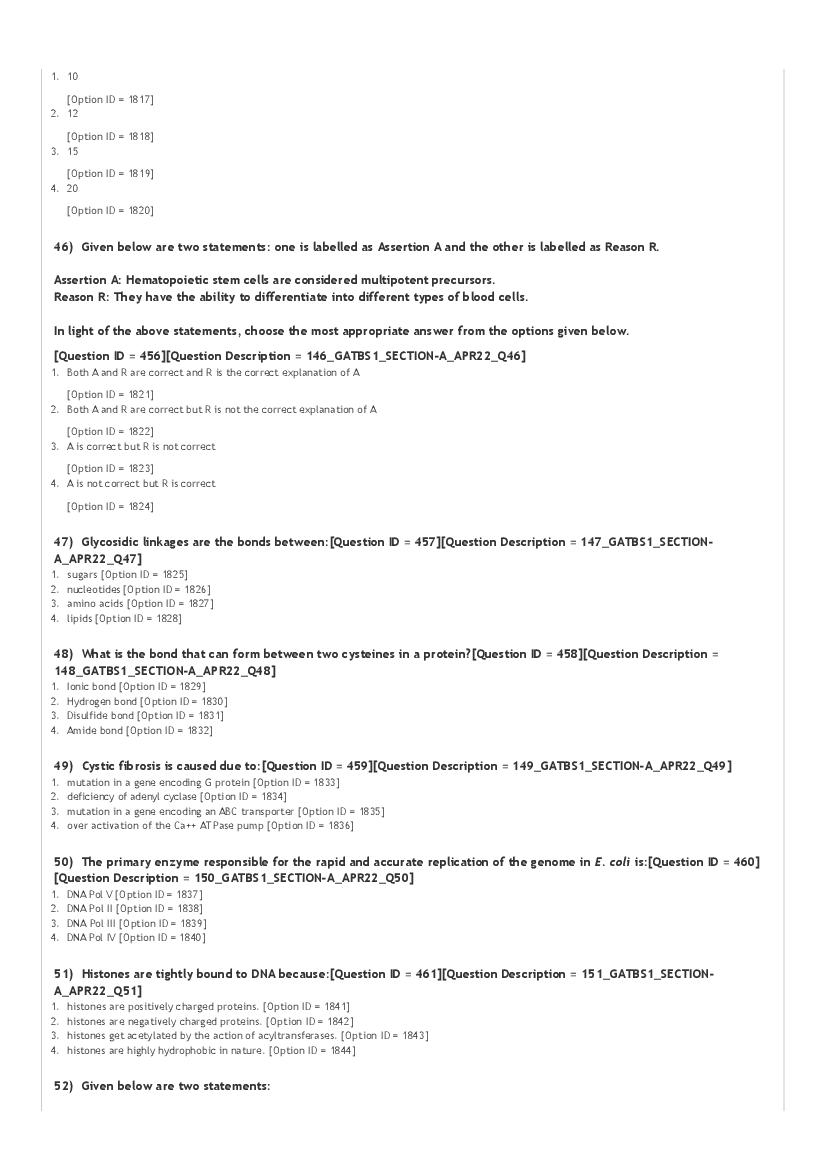 GAT-B / BET 2022 Question Paper PDF (GAT-B and BET, 23 April)