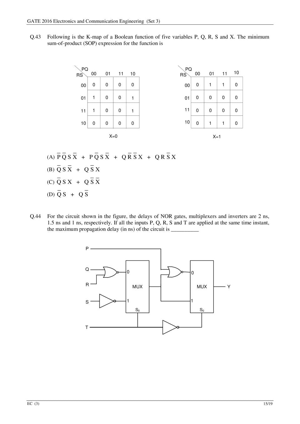 GATE 2016 Question Paper PDF with Answers (EC Set 3)