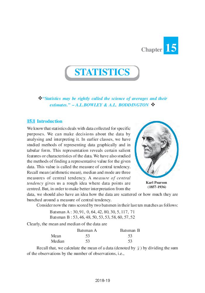 NCERT Book Class 11 Maths Chapter 15 Statistics - Page 1