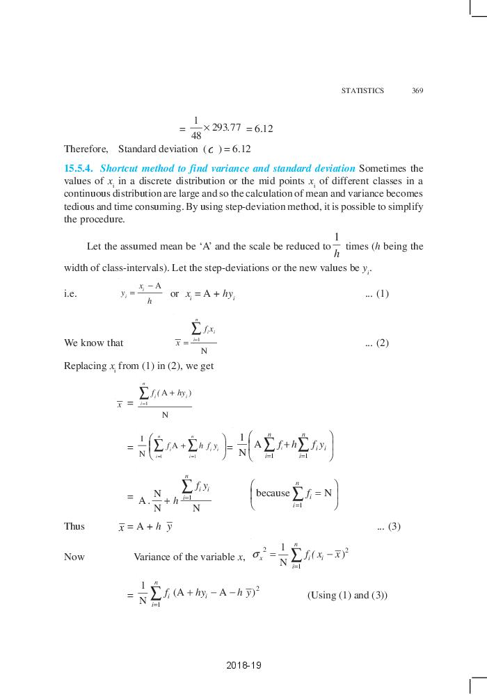 NCERT Book Class 11 Maths Chapter 15 Statistics