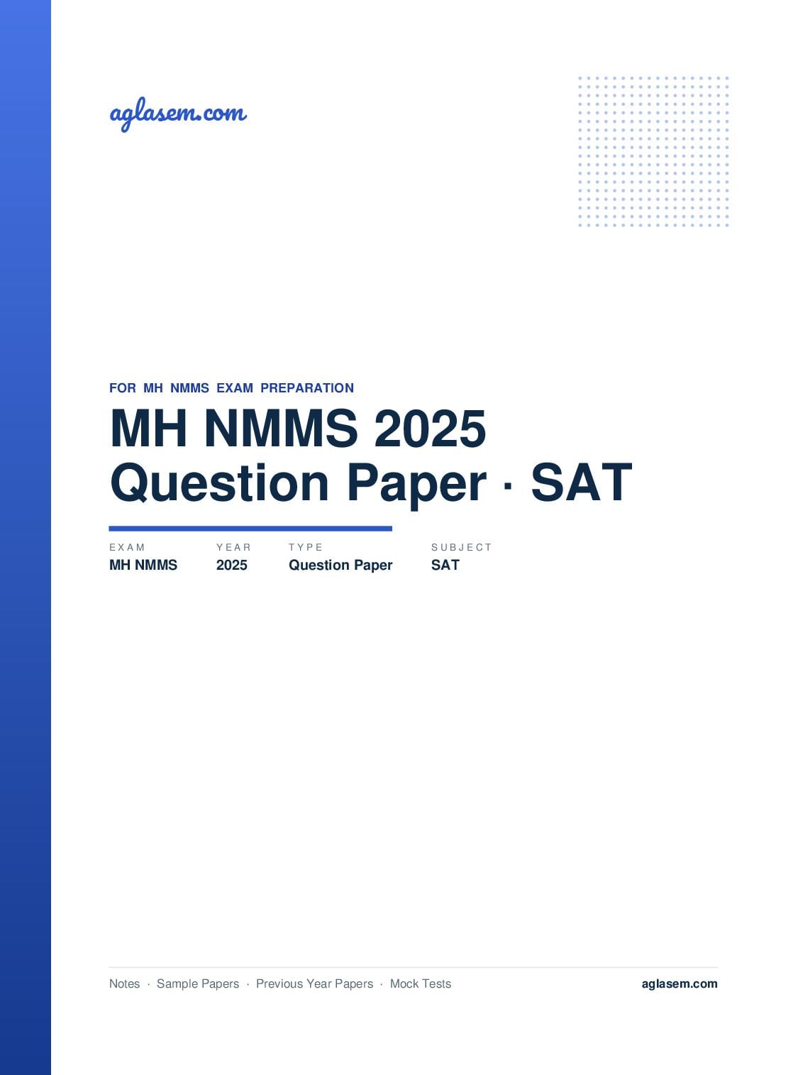 MH NMMS Question Paper 2025 SAT - Page 1 of 49