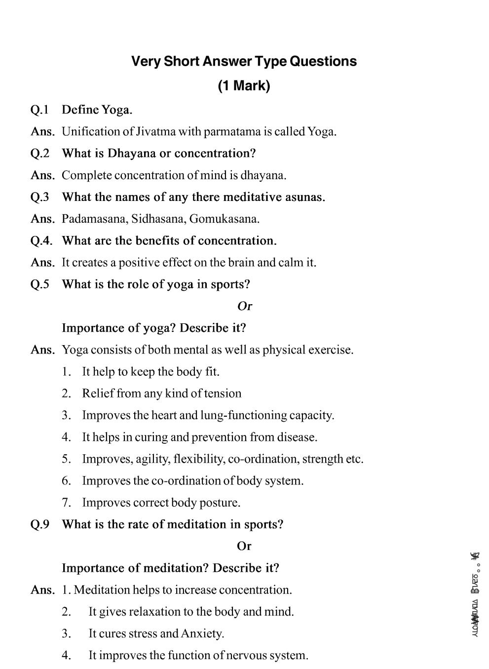 Class 11 Physical Education Notes For Yoga PDF Study Material AglaSem