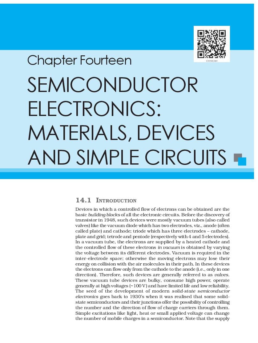 NCERT Book Class 12 Physics Chapter 14 Semiconductor Electronics : Materials, Devices and Simple Circuits - Page 1