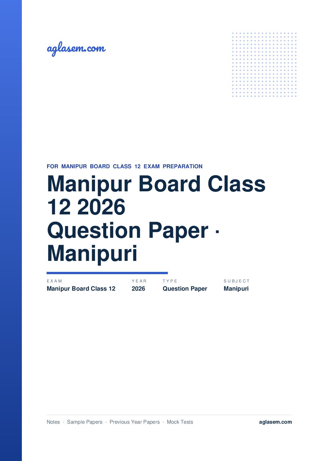 Manipur Board Class 12 Question Paper 2026 for Manipuri - Page 1 of 11
