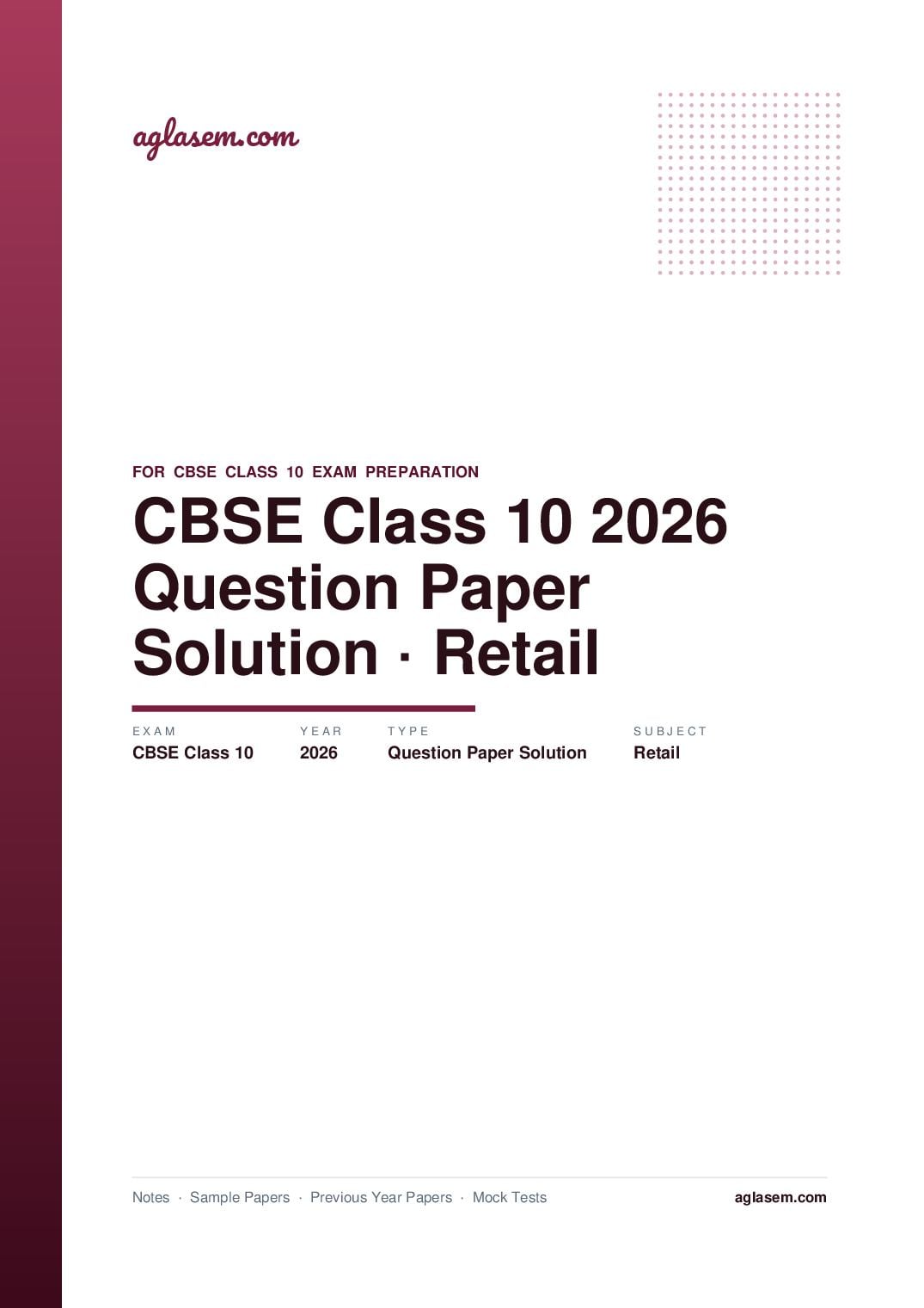 CBSE Class 10 Question Paper 2026 Solution Retail - Page 1 of 9