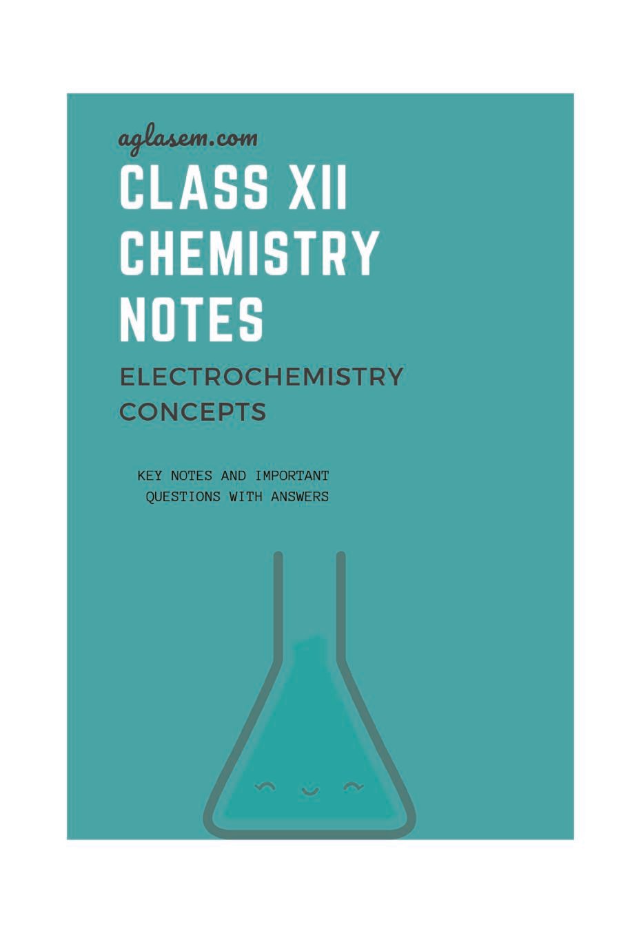 Class 12 Chemistry Notes for Electrochemistry Concepts - Page 1