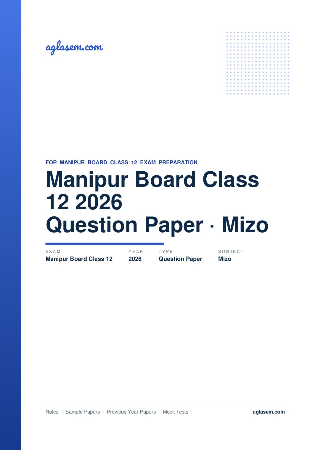 Manipur Board Class 12 Question Paper 2026 for Mizo - Page 1 of 5