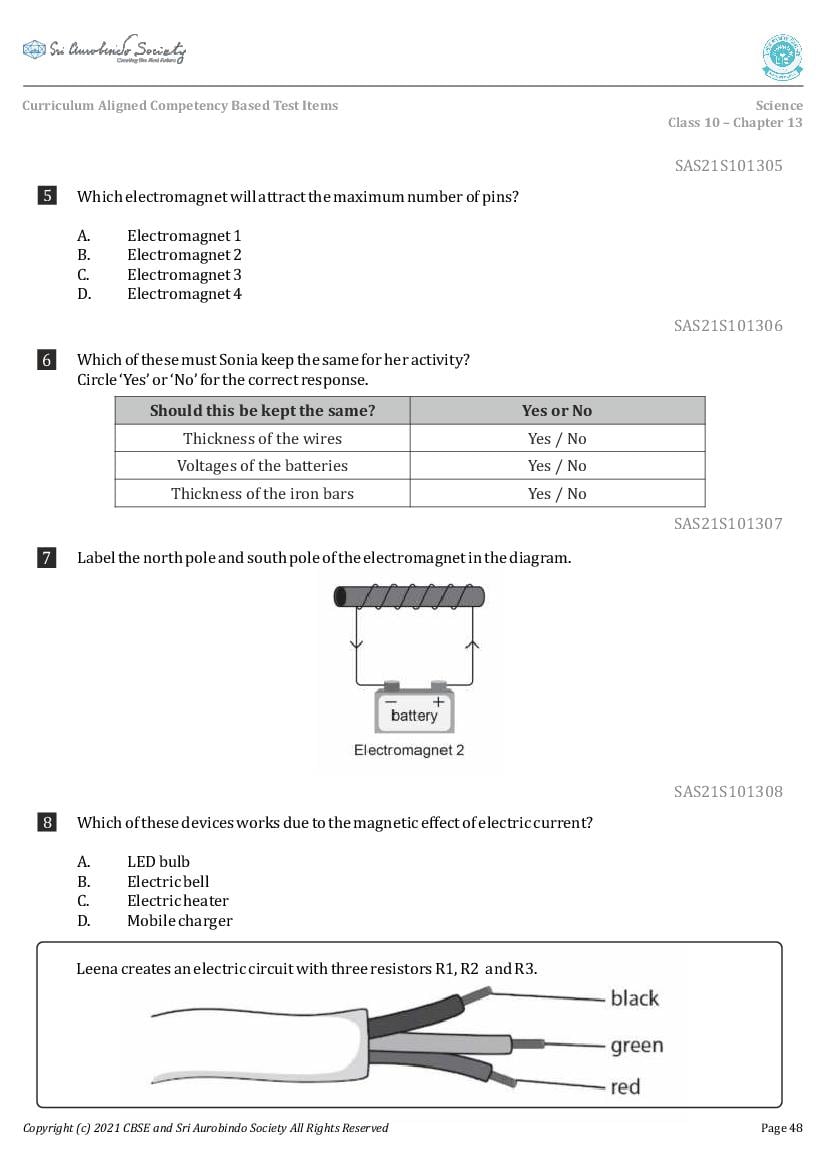 Class 10 Science Competency Based Questions 2025 - Download PDF - AglaSem