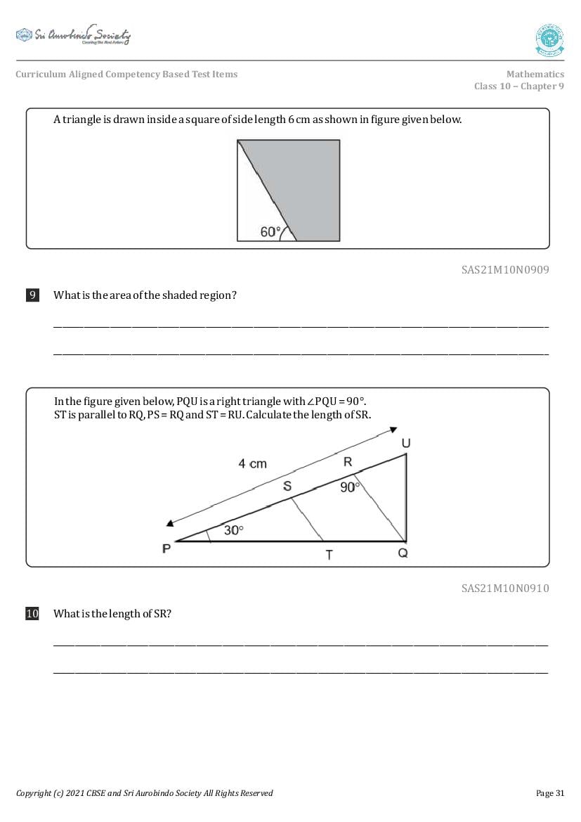 Class 10 Maths Competency Based Questions 2025 Download Pdf Aglasem Class 10 Maths Competency Based Questions 2025 Download Pdf Aglasem