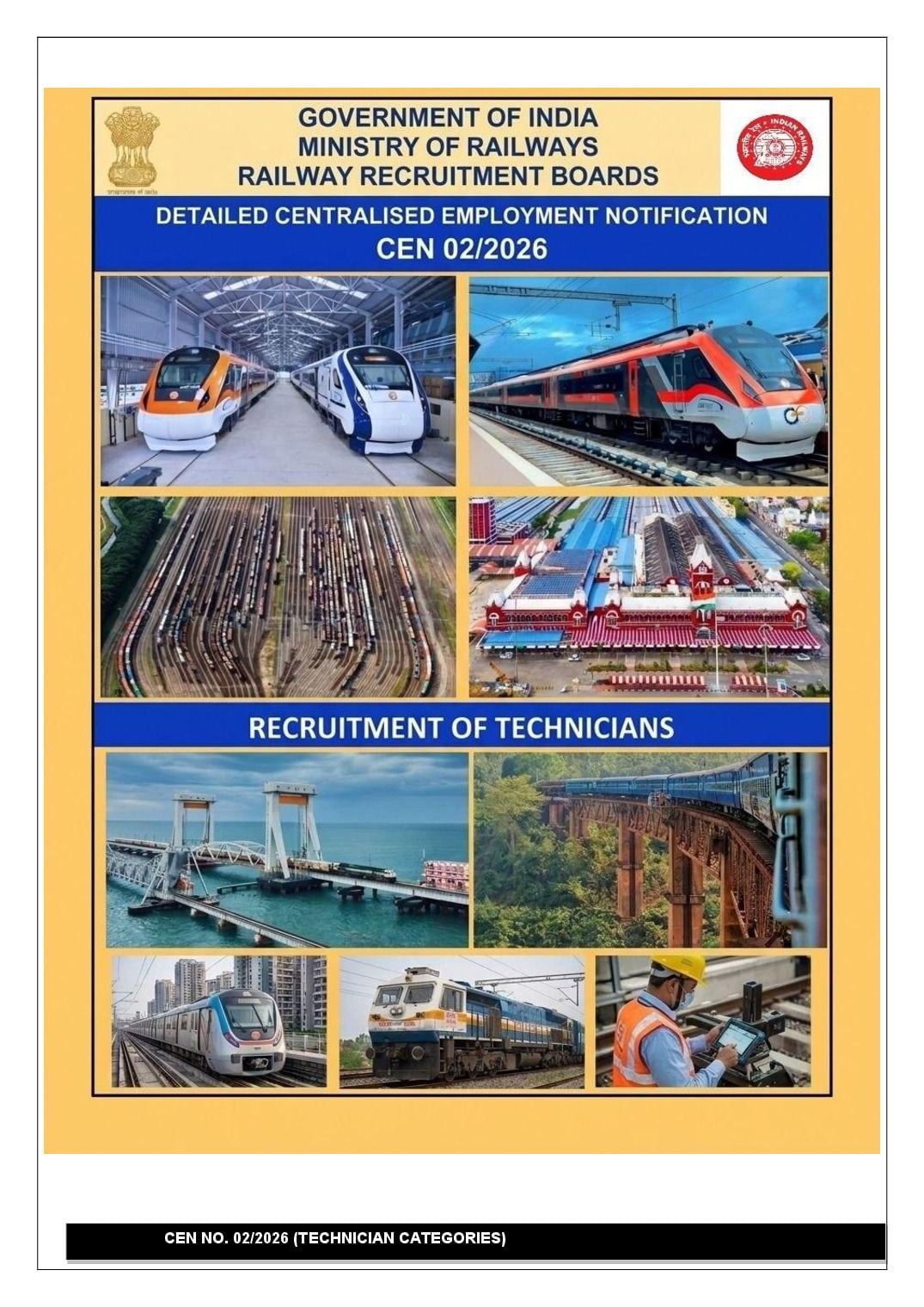 RRB Technician CEN 02-2026 Notification - Page 1 of 66