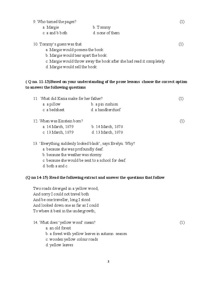 Class 9 Sample Paper 2024 Annual Exam, Half Yearly - Download PDF