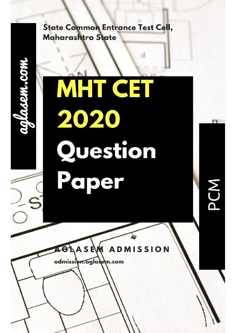 MHT CET 2020 Question Paper PCM Oct 20 Shift 2 - Page 1