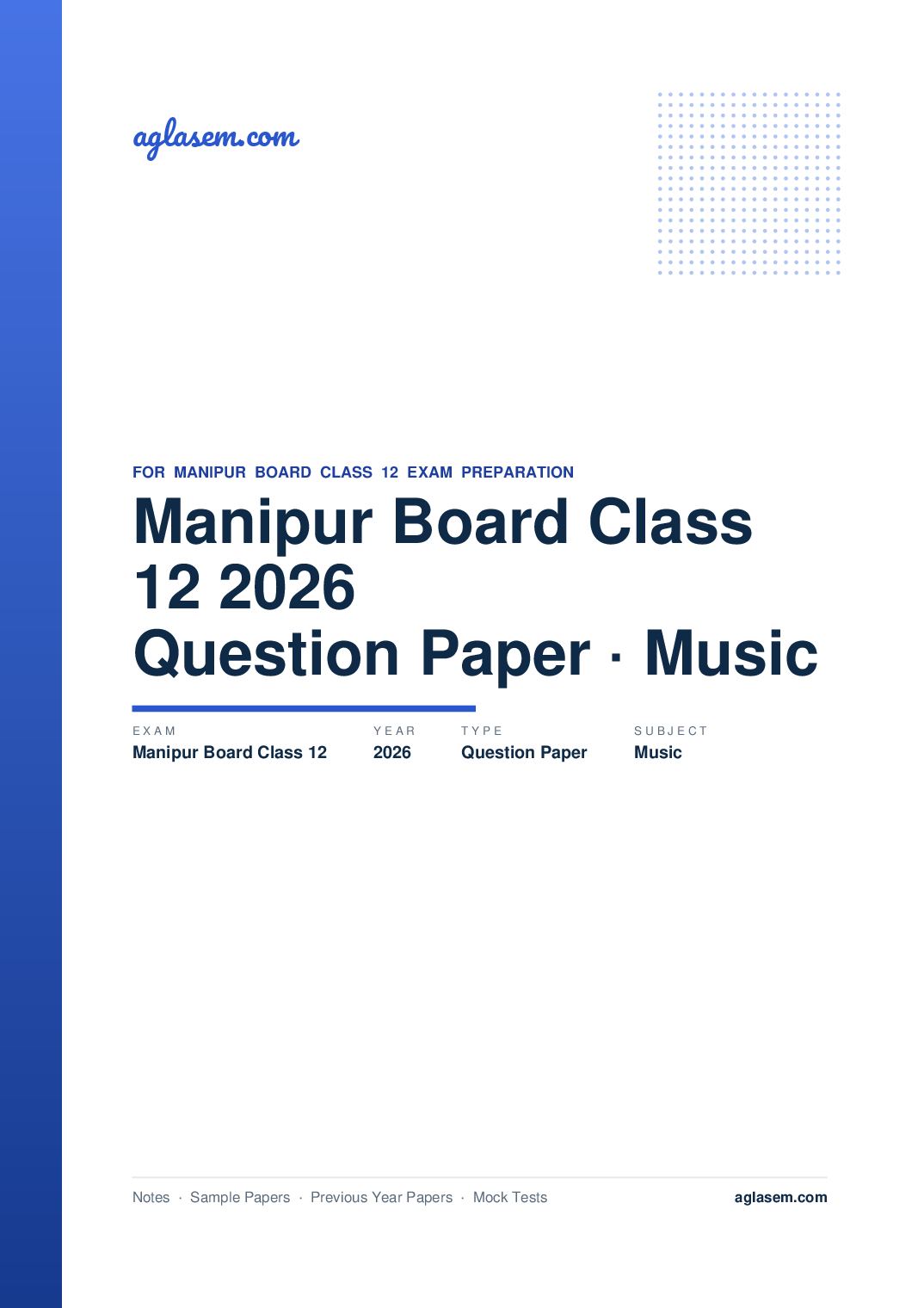Manipur Board Class 12 Question Paper 2026 for Music - Page 1 of 5