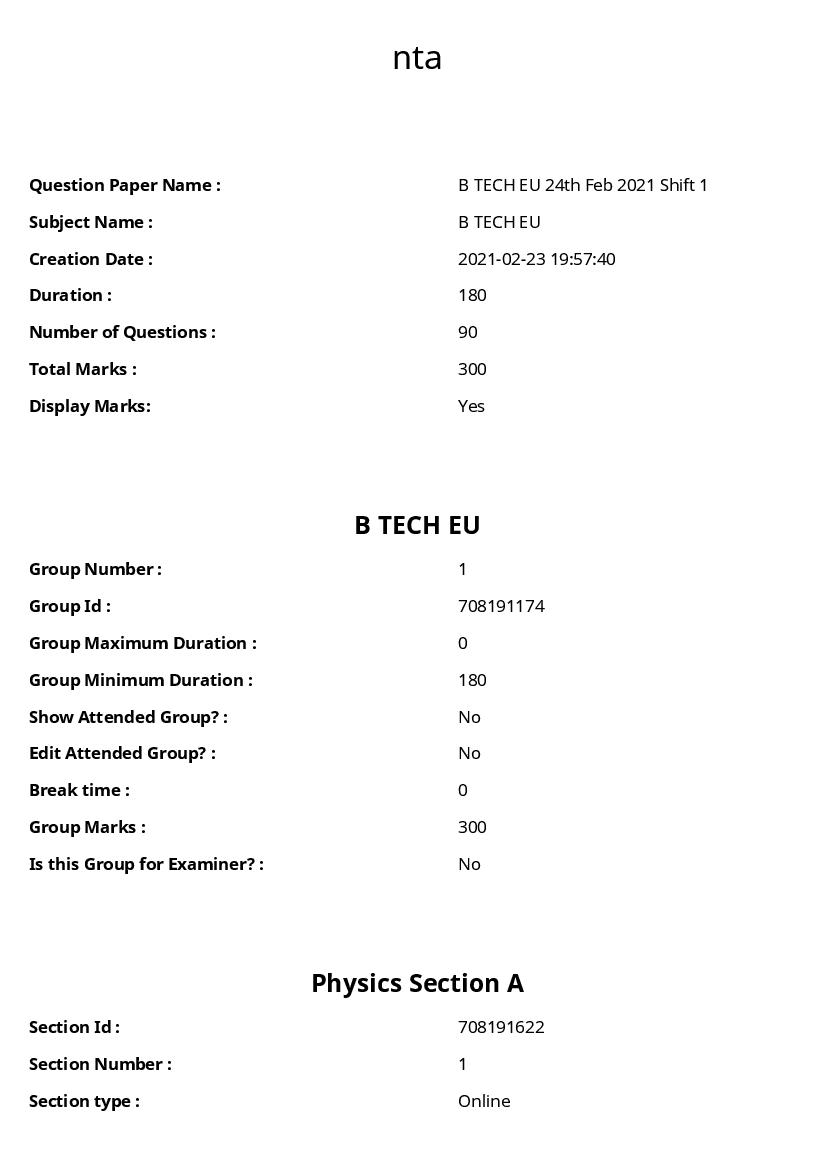 JEE Main 2021 Question Paper 24 Feb Shift  1 B.Tech Urdu - Page 1 of 105