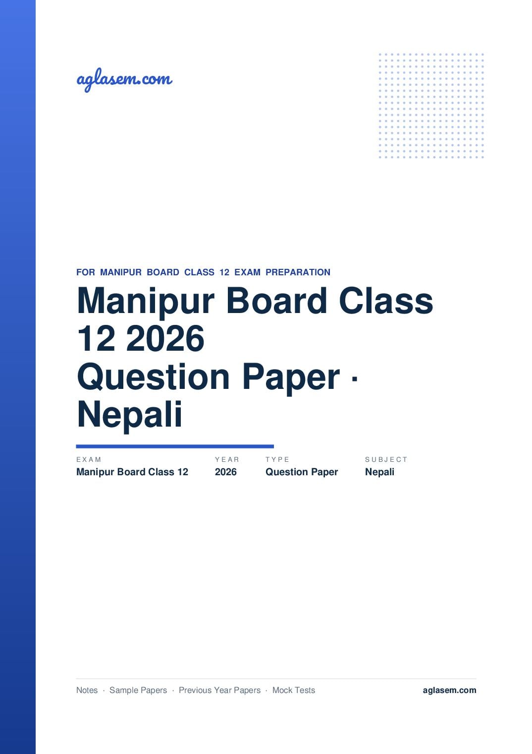 Manipur Board Class 12 Question Paper 2026 for Nepali - Page 1 of 7