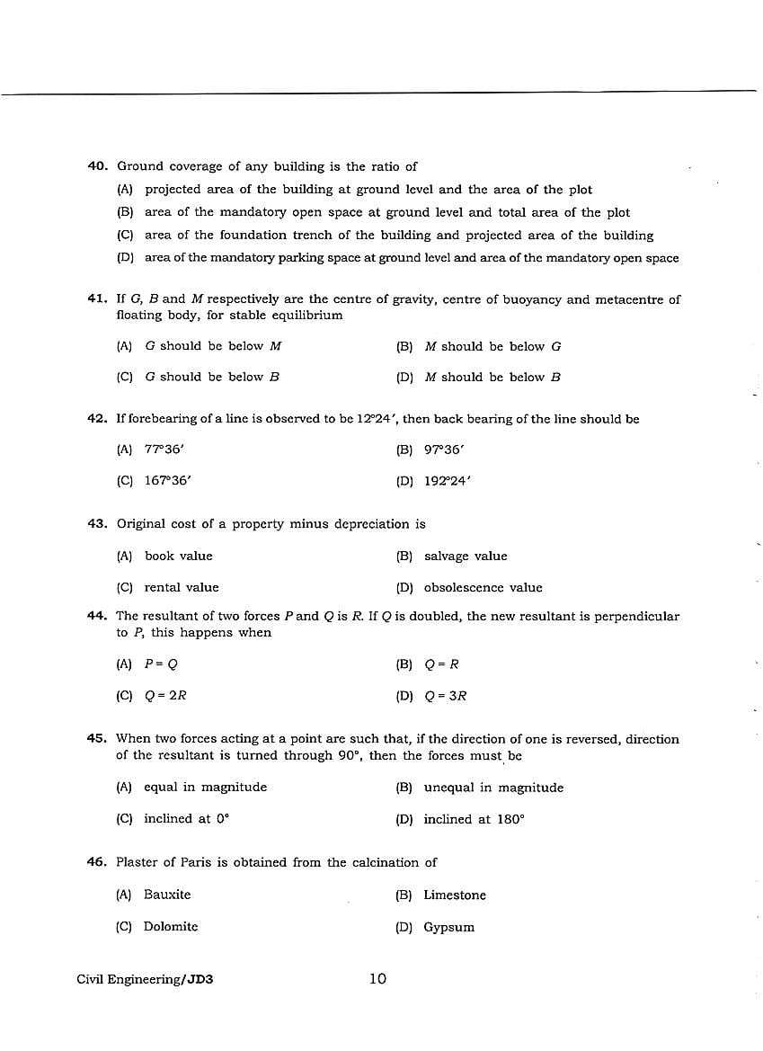 JEEDEC 2018 Question Paper PDF (Civil, Electrical, Mechanical)