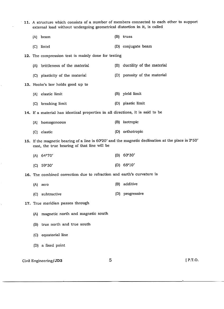 JEEDEC 2018 Question Paper PDF (Civil, Electrical, Mechanical)