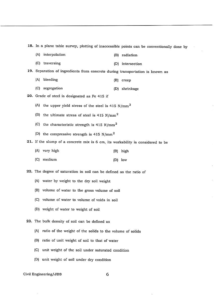 JEEDEC 2018 Question Paper PDF (Civil, Electrical, Mechanical)