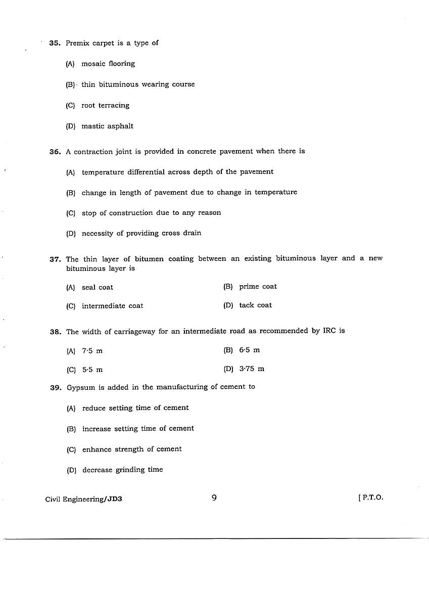 JEEDEC 2018 Question Paper PDF (Civil, Electrical, Mechanical)