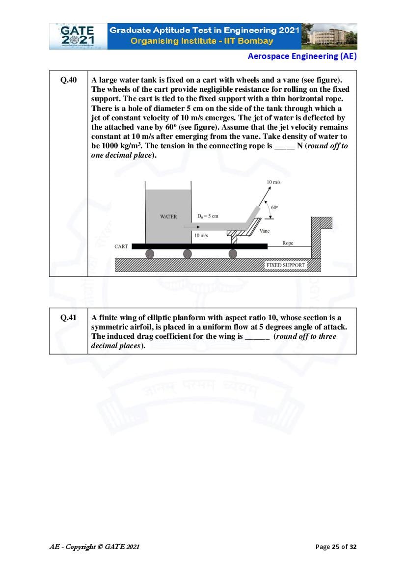 GATE 2021 Question Papers PDF with Answer Keys (48 Papers)