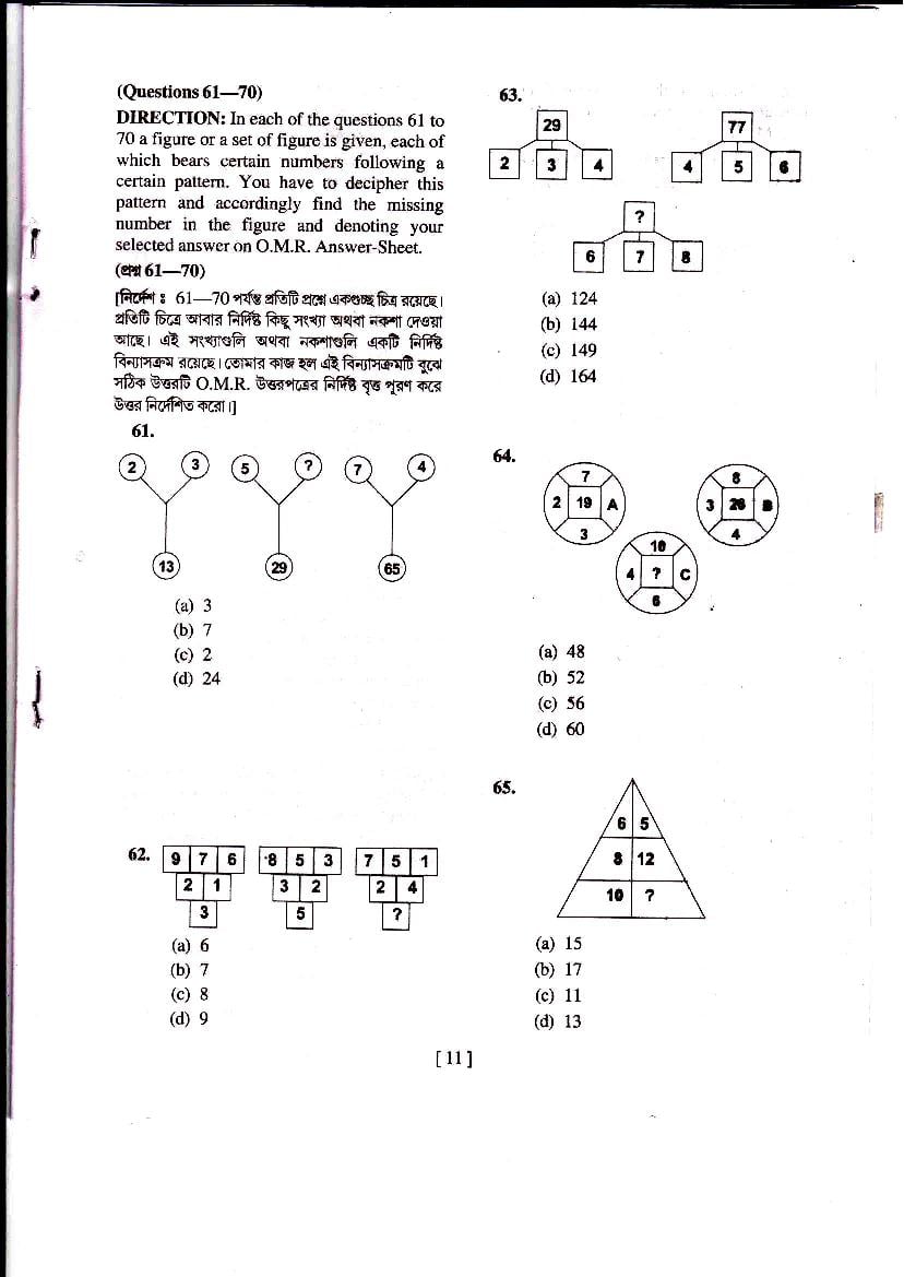 West Bengal NMMS Question Papers – Download PDF
