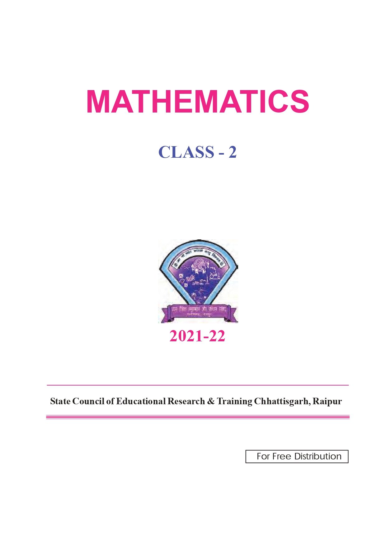 CG Board Class 2 Maths Book - Page 1