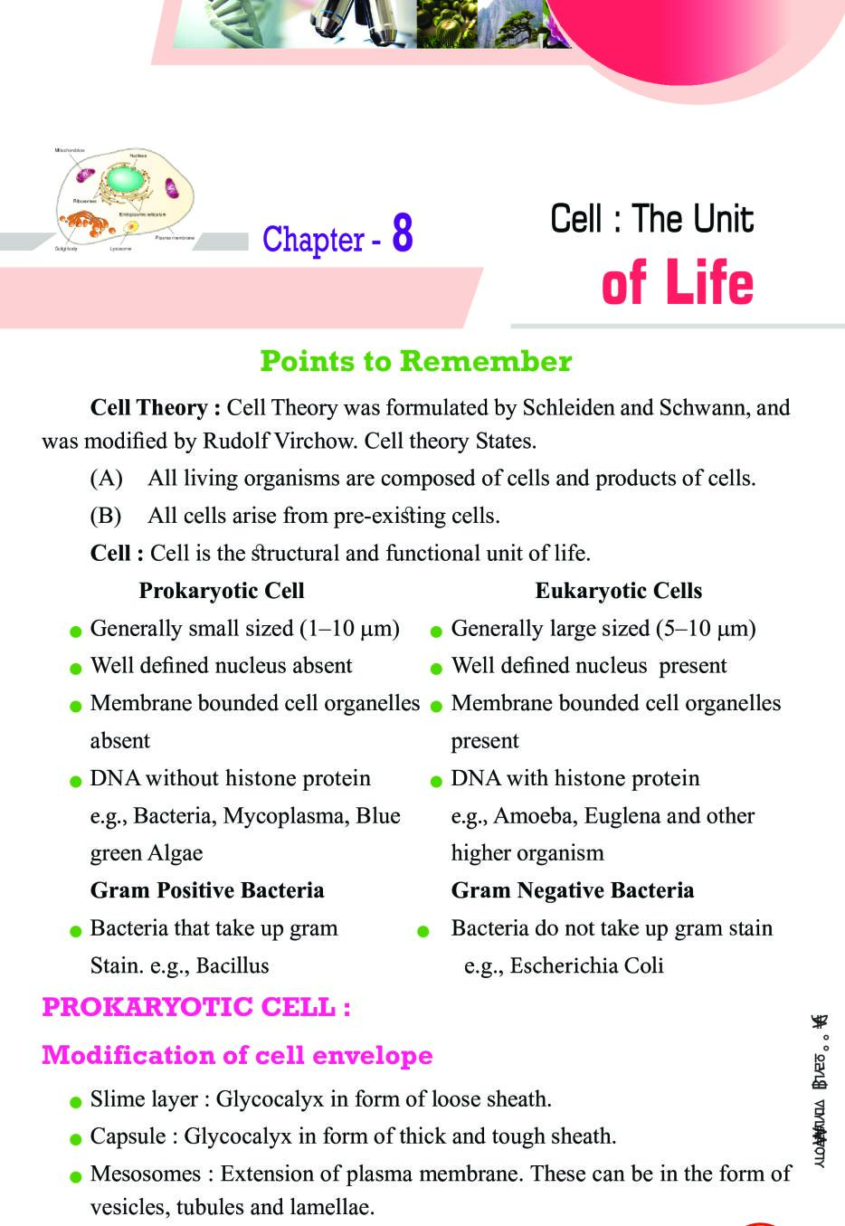 Class 11 Biology Notes For Cell The Unit Of Life PDF Study Material 