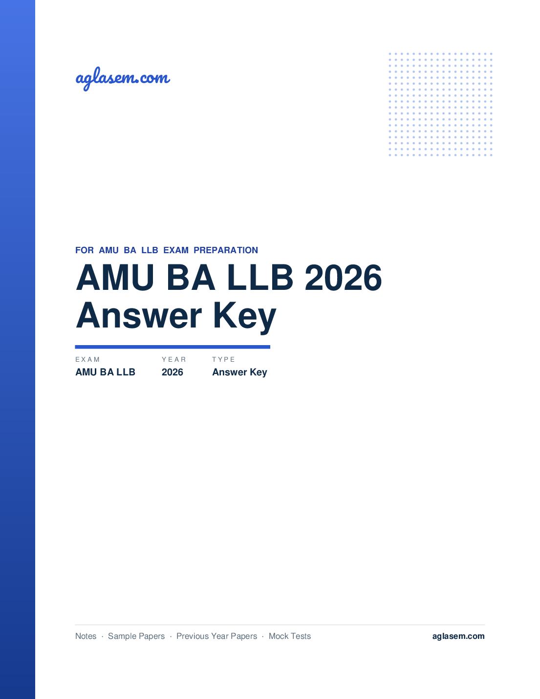AMU BA LLB 2026 Answer Key - Page 1 of 3