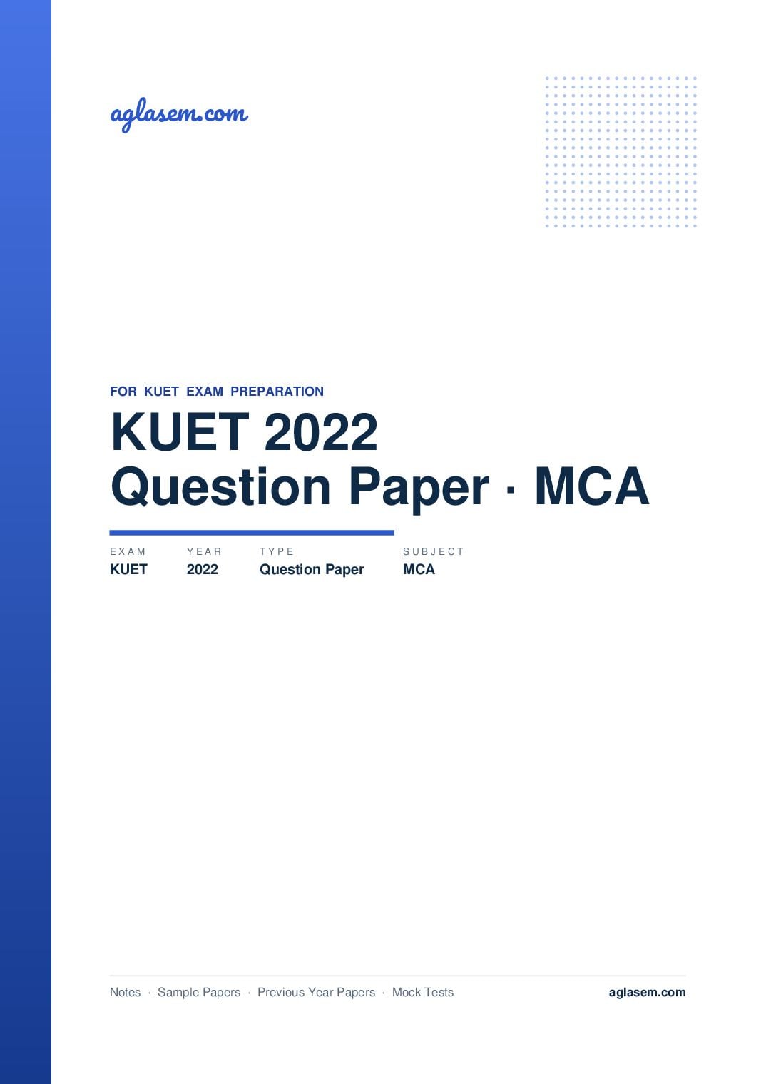 KUET 2022 Question Paper MCA - Page 1 of 10