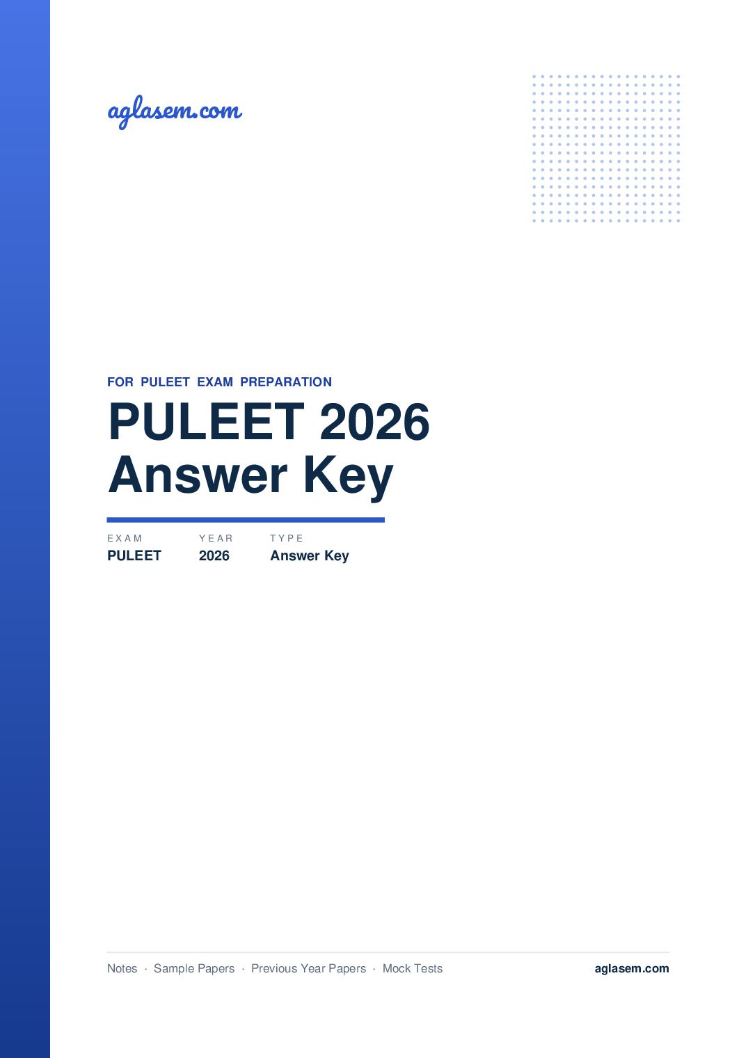 PULEET 2026 Answer Key - Page 1 of 2