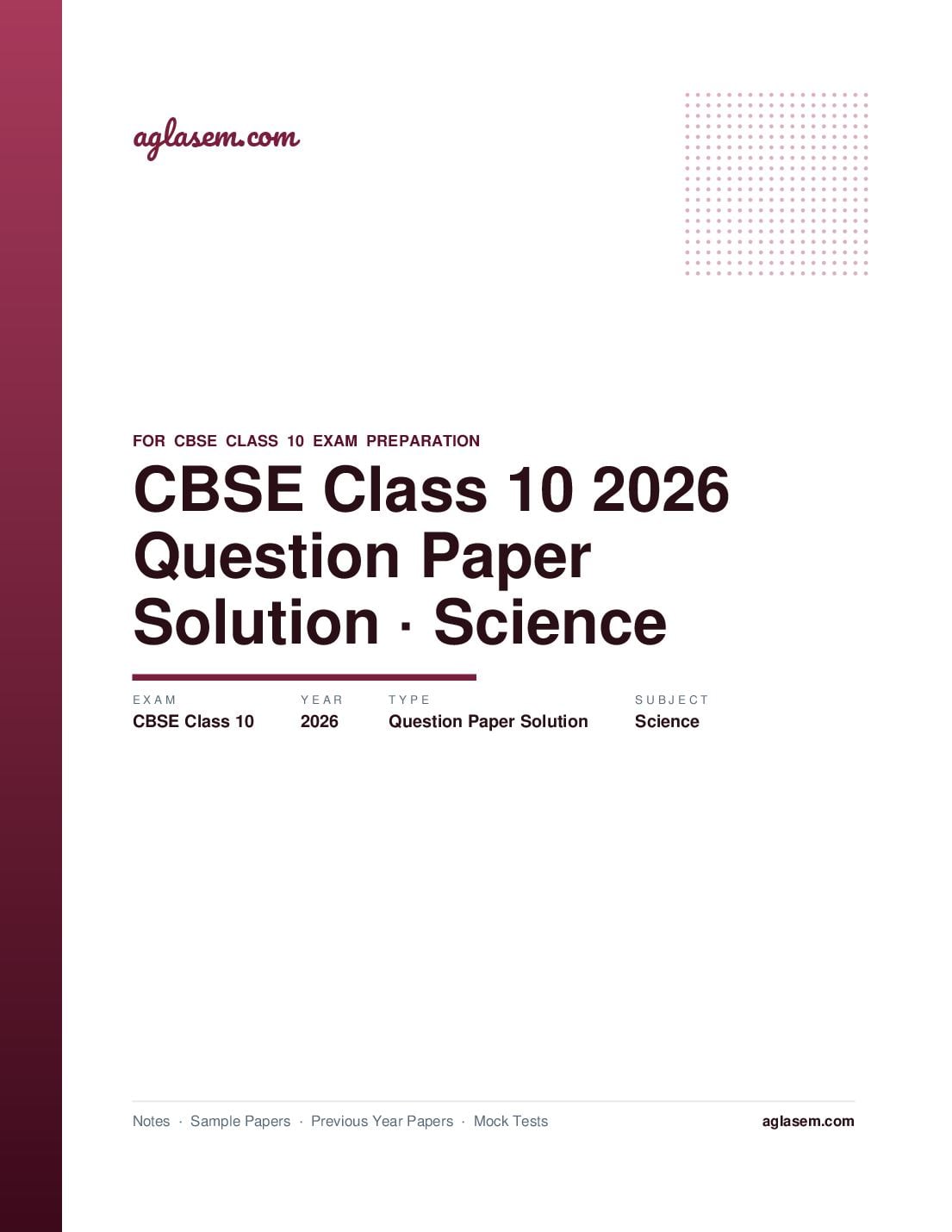 CBSE Class 10 Question Paper 2026 Solution Science - Page 1 of 37