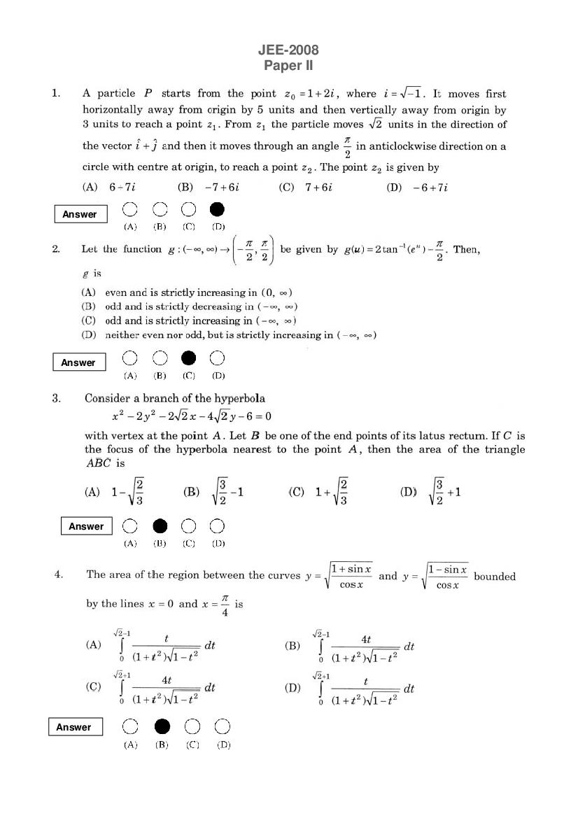 JEE Advanced 2008 Question Paper 2 - Page 1