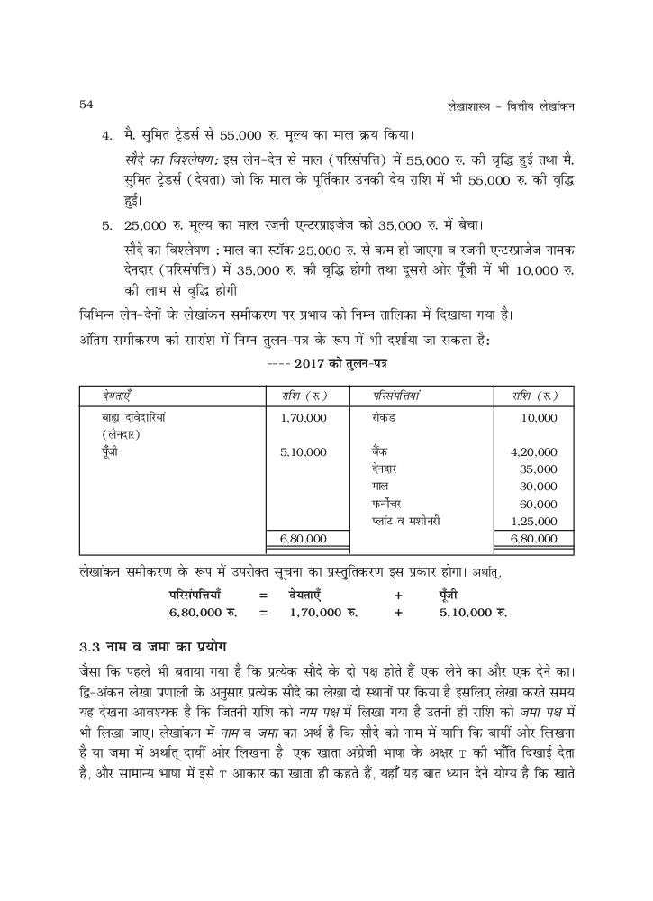 RBSE Book Class 11 Accountancy (लेखाशास्त्र) Chapter 3 लेन देनों का