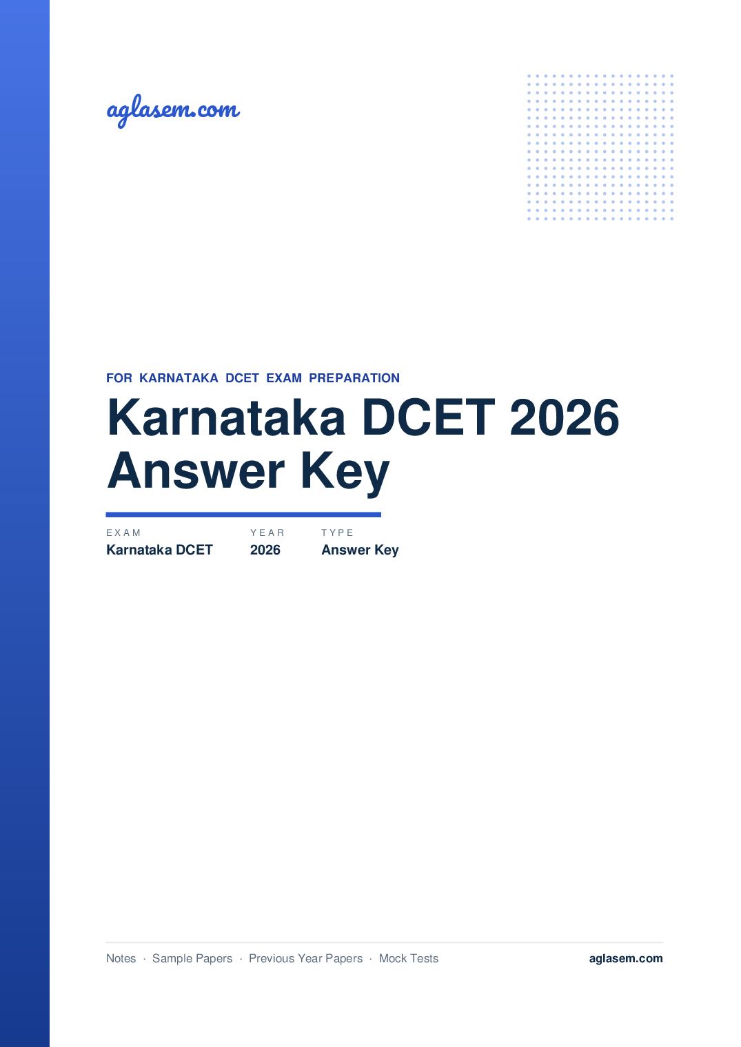 Karnataka DCET 2026 Answer Key - Page 1 of 2