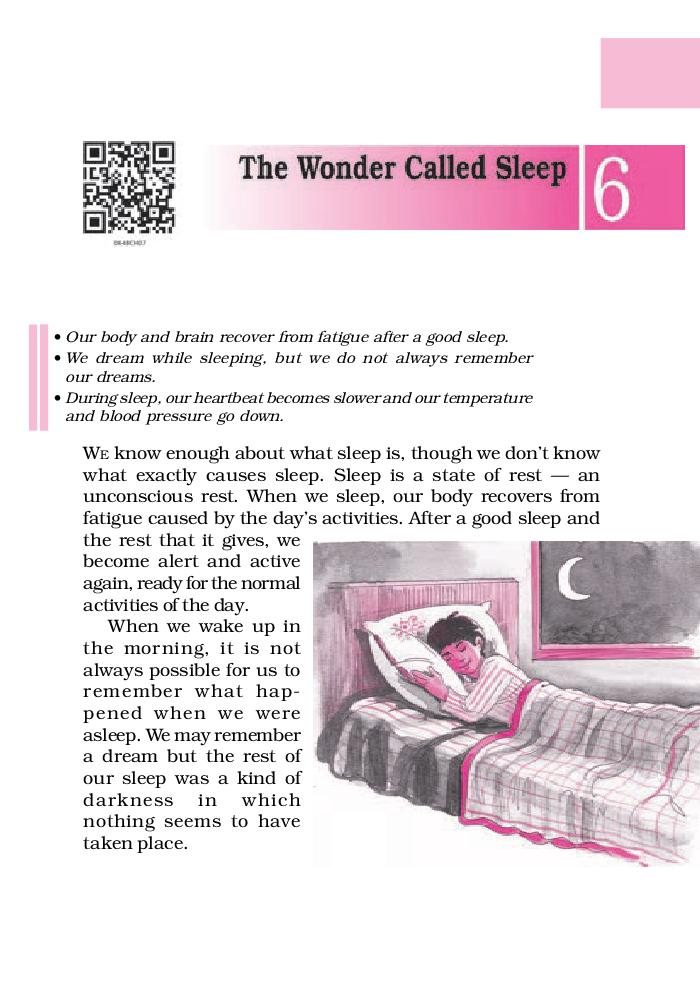 NCERT Book Class 6 English Chapter 6 The Wonder Called Sleep PDF New 