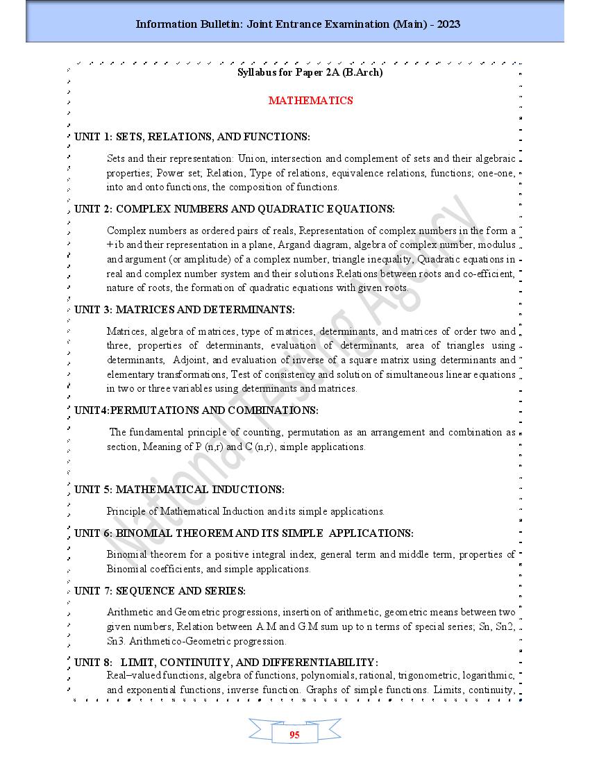 JEE Main Syllabus 2024, 2025 (PDF) - Physics, Chemistry, Maths ...